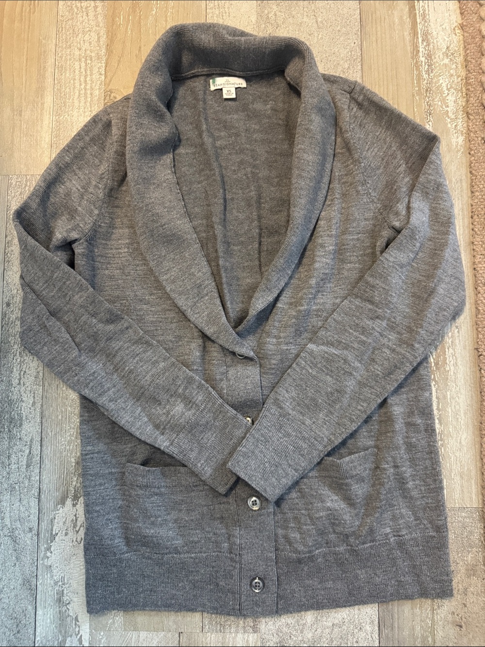 L.L. Bean Women’s Gray Shawl Collar Cardigan Sweater